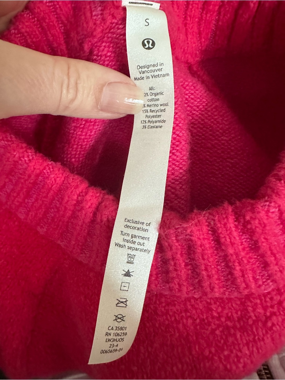 Lululemon Brushed Cotton Merino Blend Crewneck Sonic Pink! - Picture 5 of 15